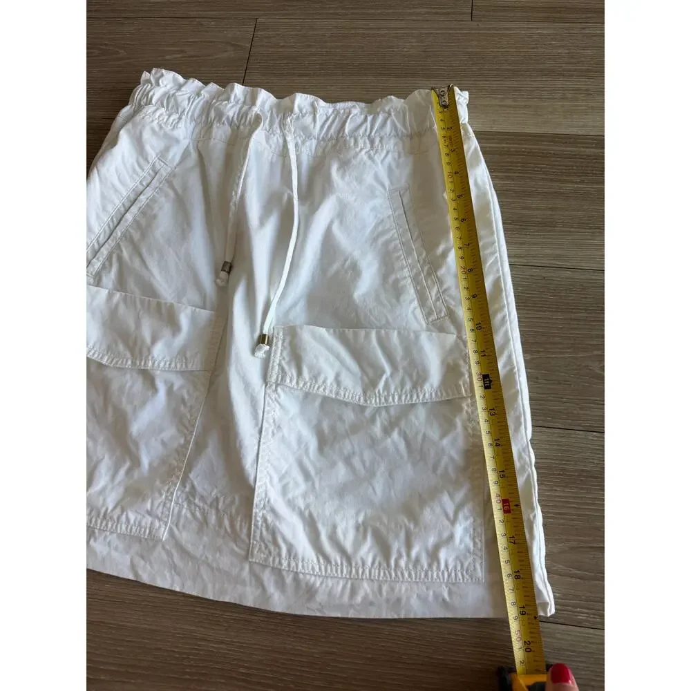 Anthropologie White Cargo Utility Mini Skirt Women Size 4 Cotton